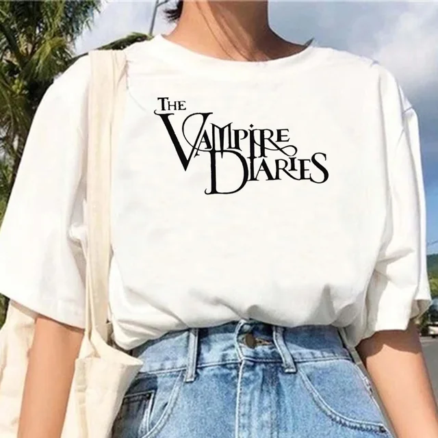 the Vampire Diaries t shirt women graphic Tee girl funny manga comic clothes