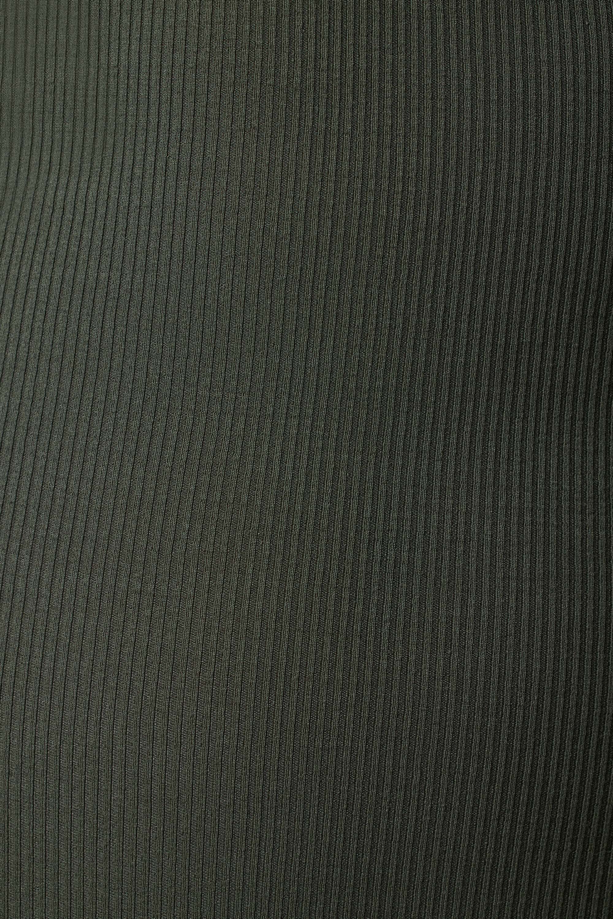 Ribbed Modal Maxi Dress in Khaki Green