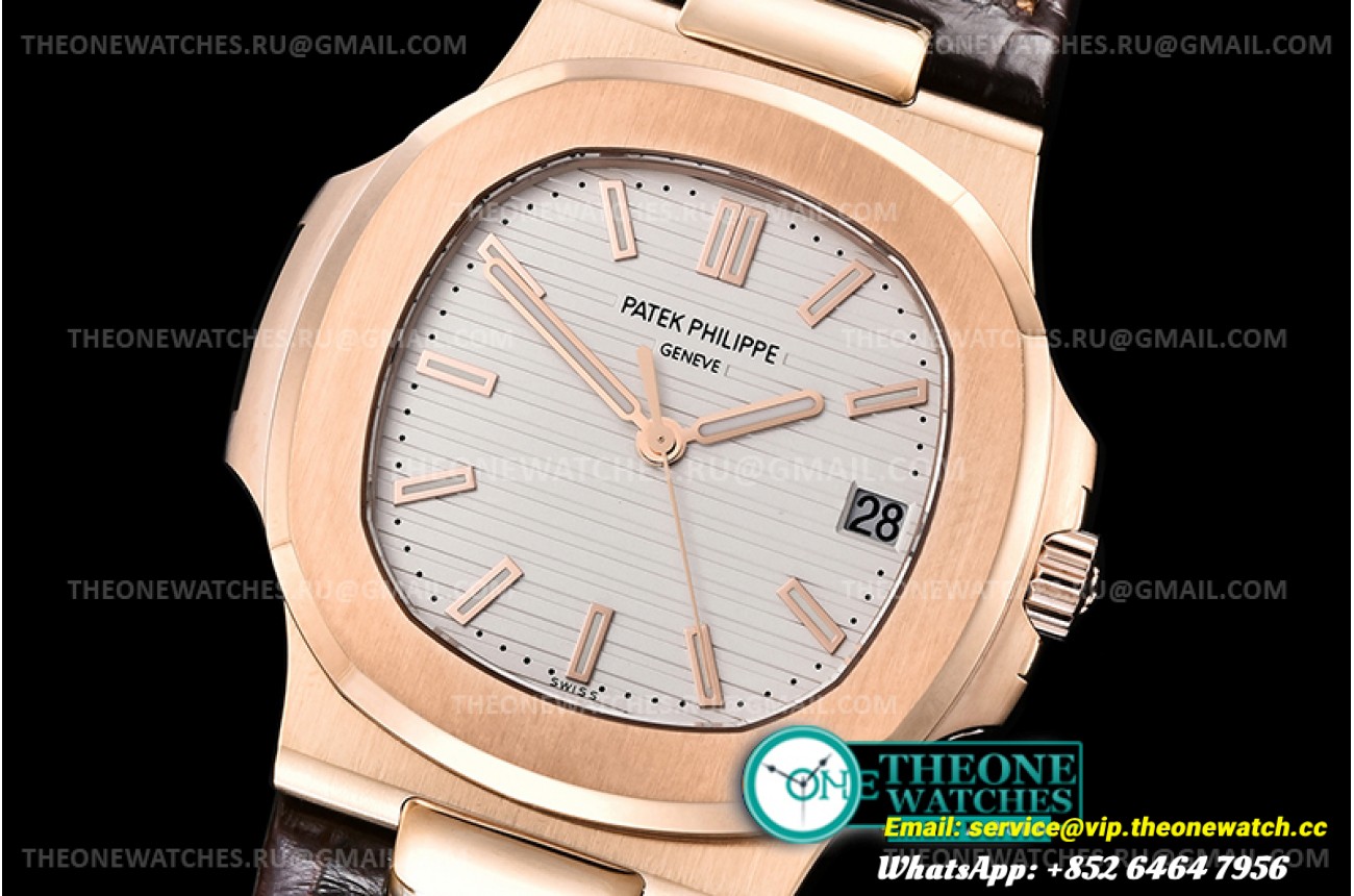 Patek Philippe - Nautilus Jumbo 5711 RG/LE White/Stk PPF V4 Asia 324