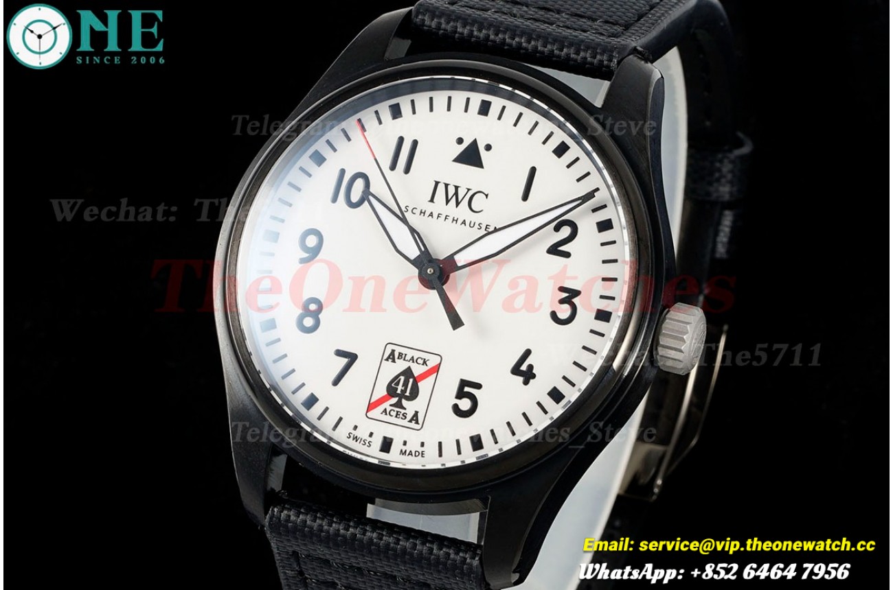 Pilot Black Ace DLC/LE White/Num 40mm BLSF MY9015