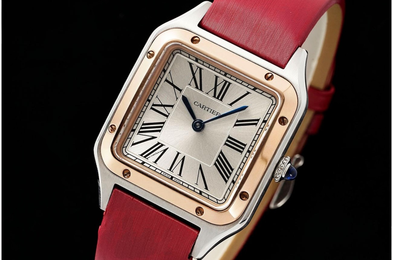 Santos Dumont Red RG/SA Silver Dial AF Quartz