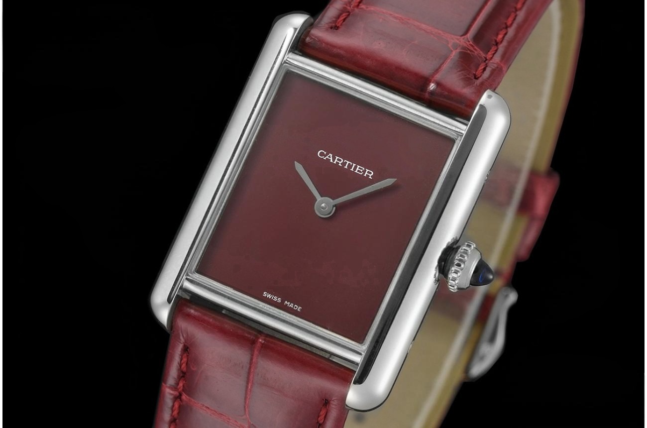 Tank Must 25.5mm Alligator Leather SS/LE Red Dial DRF Quartz