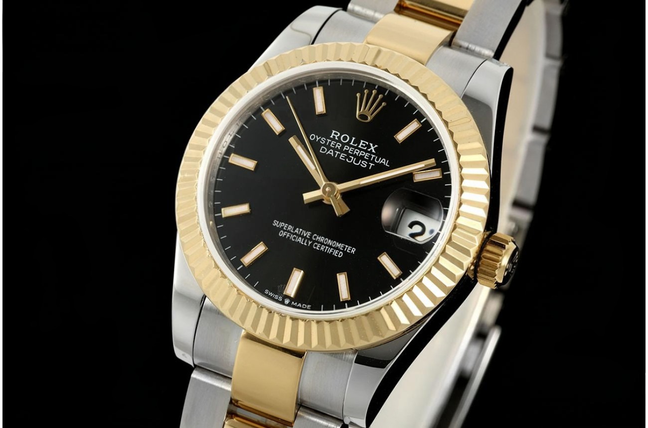 Datejust 178313 31mm Oys YG/SS Black/Stk GMF A2824