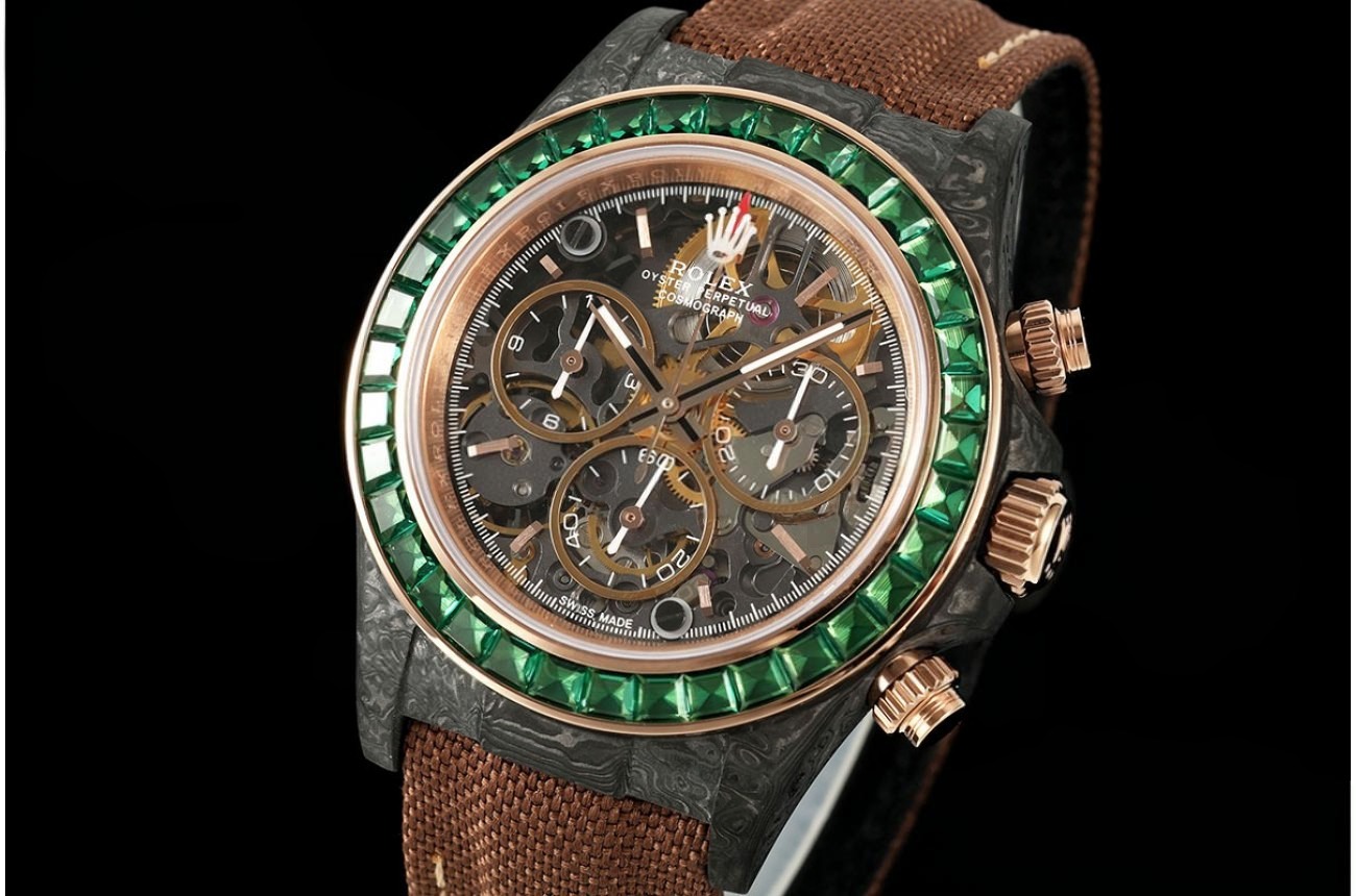 Daytona Artisans Black Carbon 40mm FC/NY Sketelon Dial DIWF DD4801