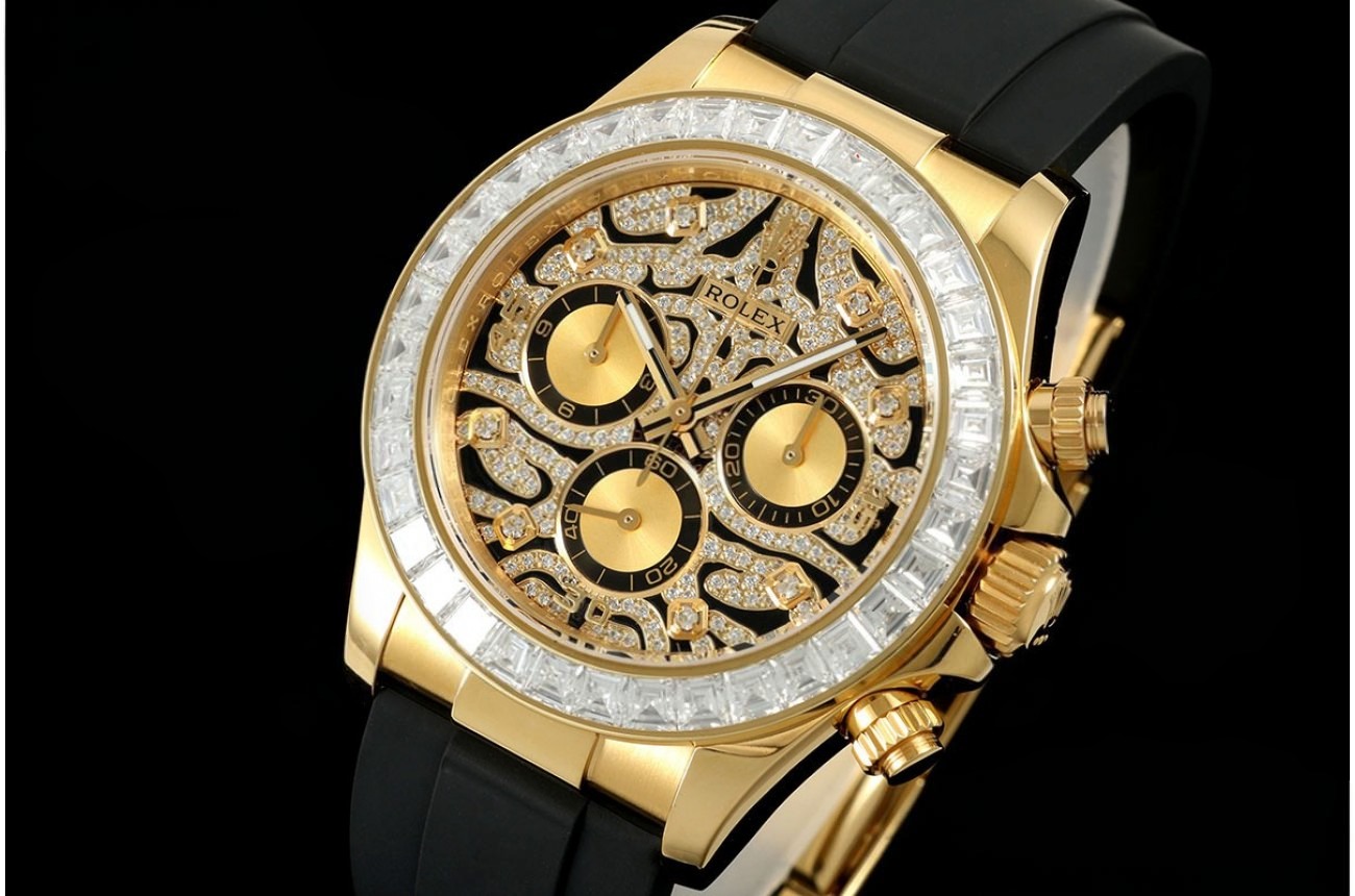 Daytona 116588 40mm 'Eye of the Tiger' YG/RU Diamonds Dial 3CF DD4130(Mod Version)