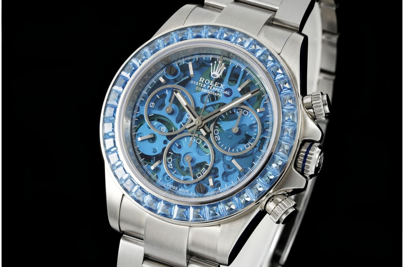 Daytona Arolla 40mm Blue Crystal/SS Skeleton/Stk Dial ADGF DD4802