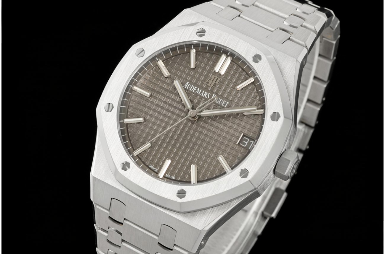 Royal Oak 41mm 15500 SS/SS Grey/Stk ZF SA4302 Super Clone (Free Sprung)