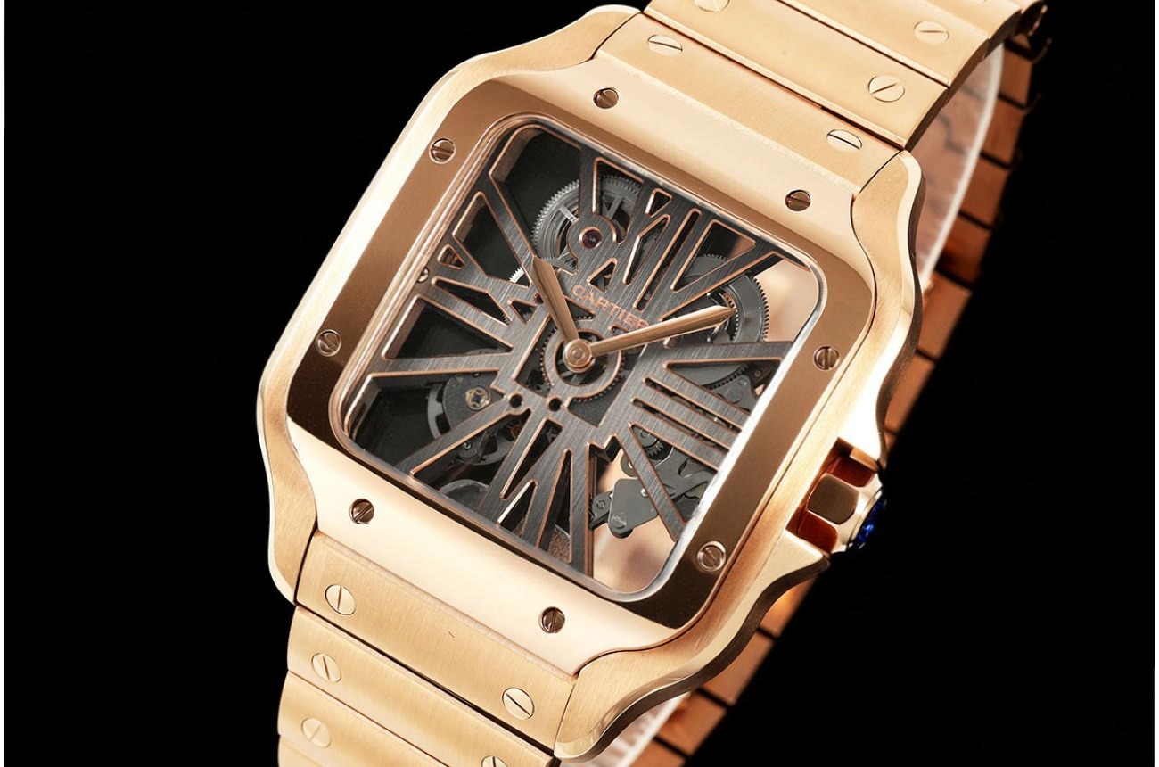 Santos De Cartier 40mm RG/RG Skeleton Dial RICHF V2 9611MC Super Clone