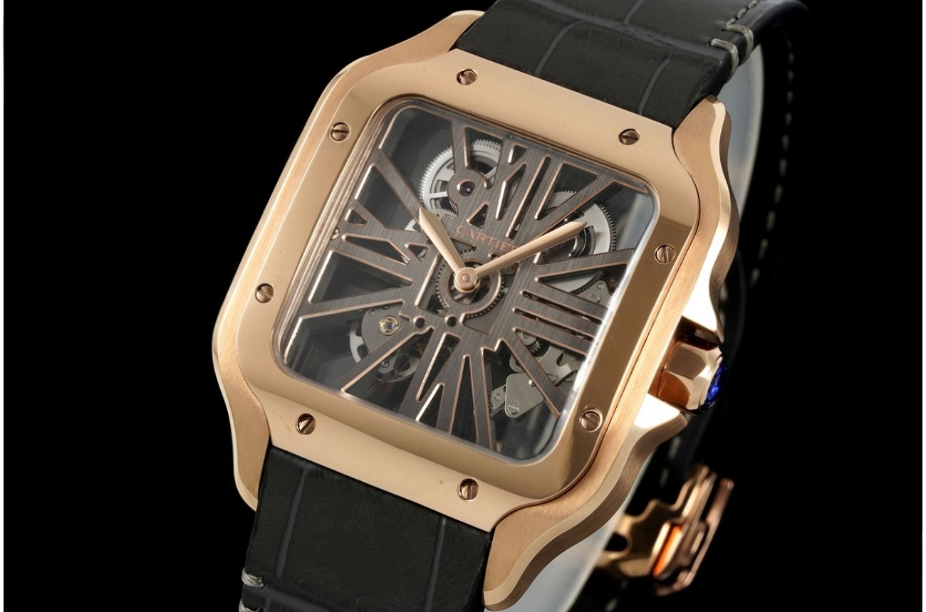 Santos De Cartier 40mm RG/LE RG Skeleton Dial RICHF V2 9611MC Surer Clone
