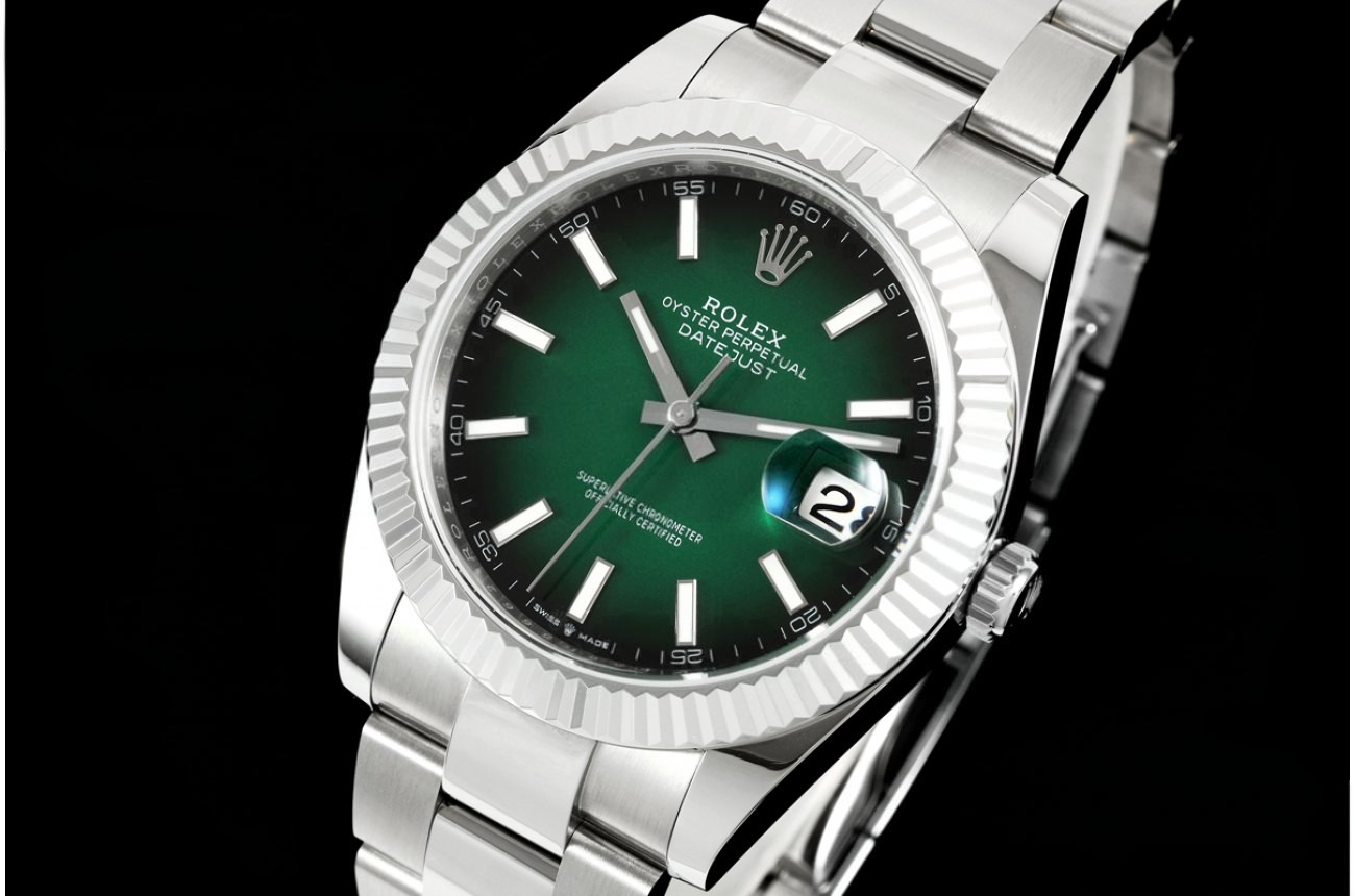 Datejust 126300 41mm Oys SS/SS Omber Green/Stk EWEF A3235