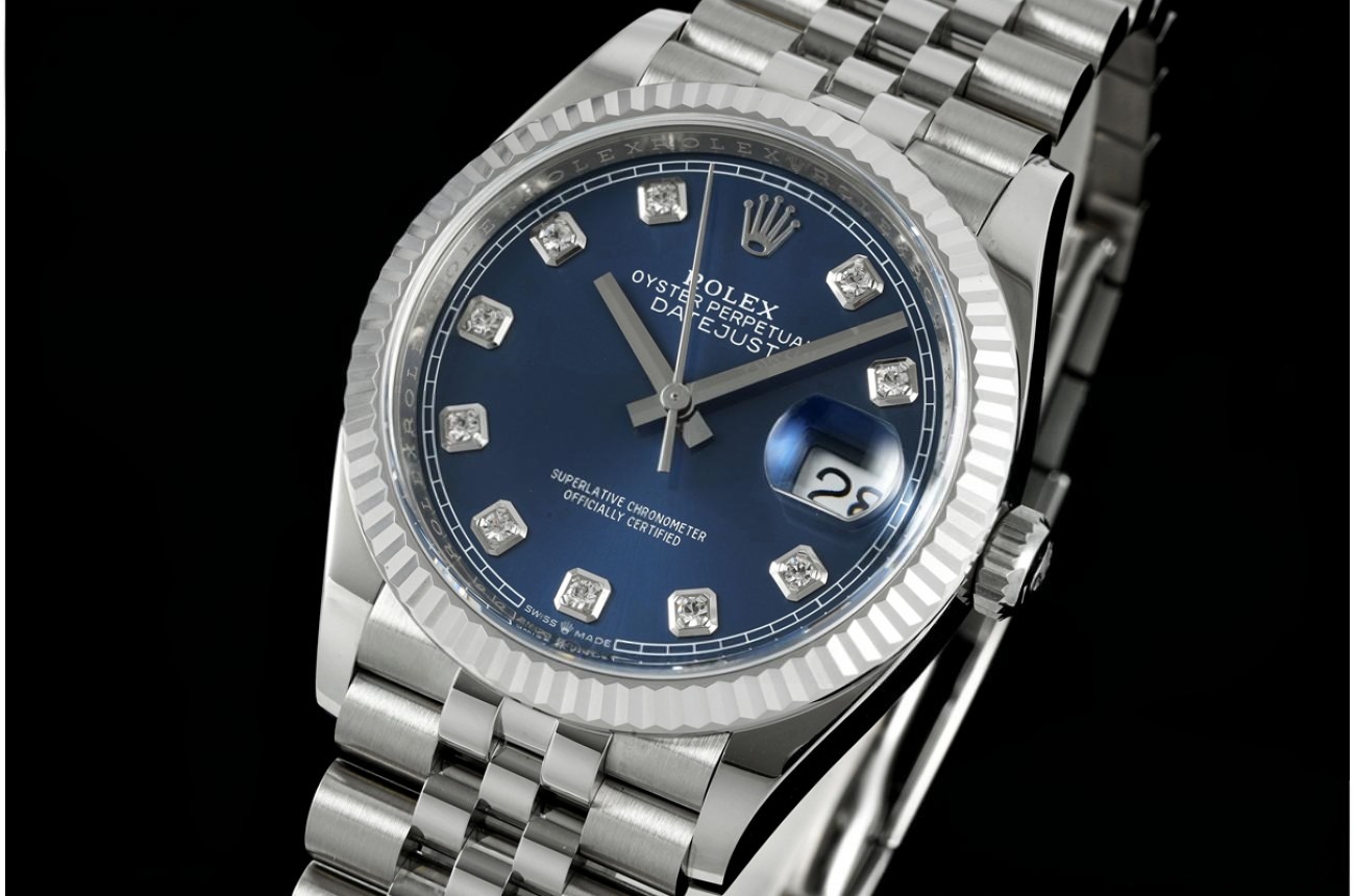 Datejust 126234 36mm Jus SS/SS Blue/Diamond RWF JH3235 (Free Sprung)