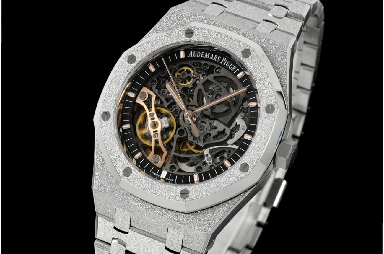Royal Oak 15407BC Frosted 41mm SS/SS Skeleton Dial THBF V3 SH3132 (Free Sprung)