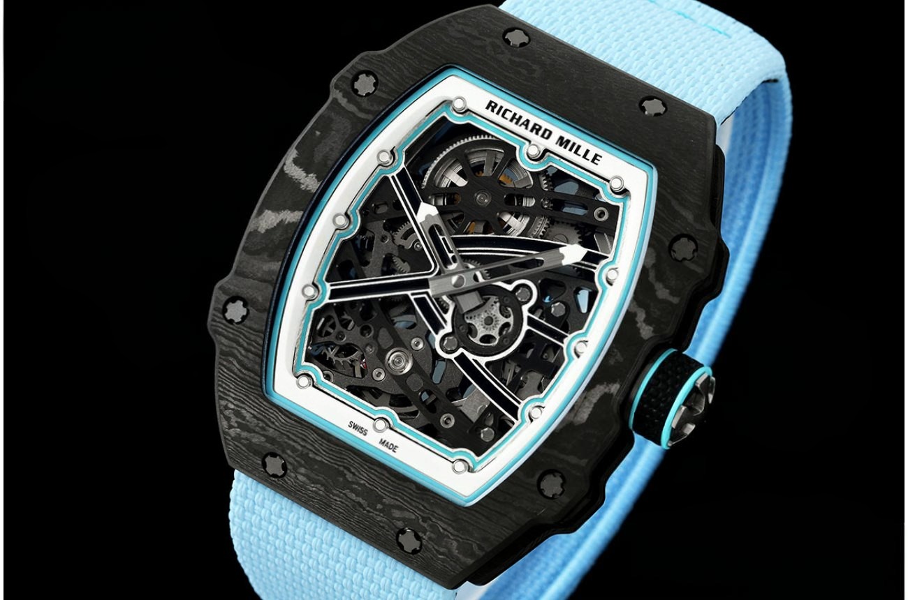 RM67-02 Black NTPT Skeleton Dial on Blue Elastic Strap UMI V2 CRMA7