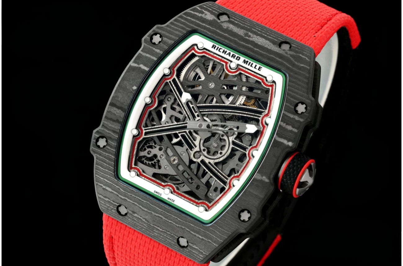 RM67-02 Black NTPT Skeleton Dial on Red Elastic Strap RICH CRMA7 Super Clone
