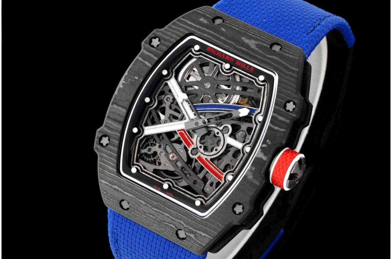 RM67-02 Black NTPT Skeleton Dial on Blue Elastic Strap RICH CRMA7 Super Clone
