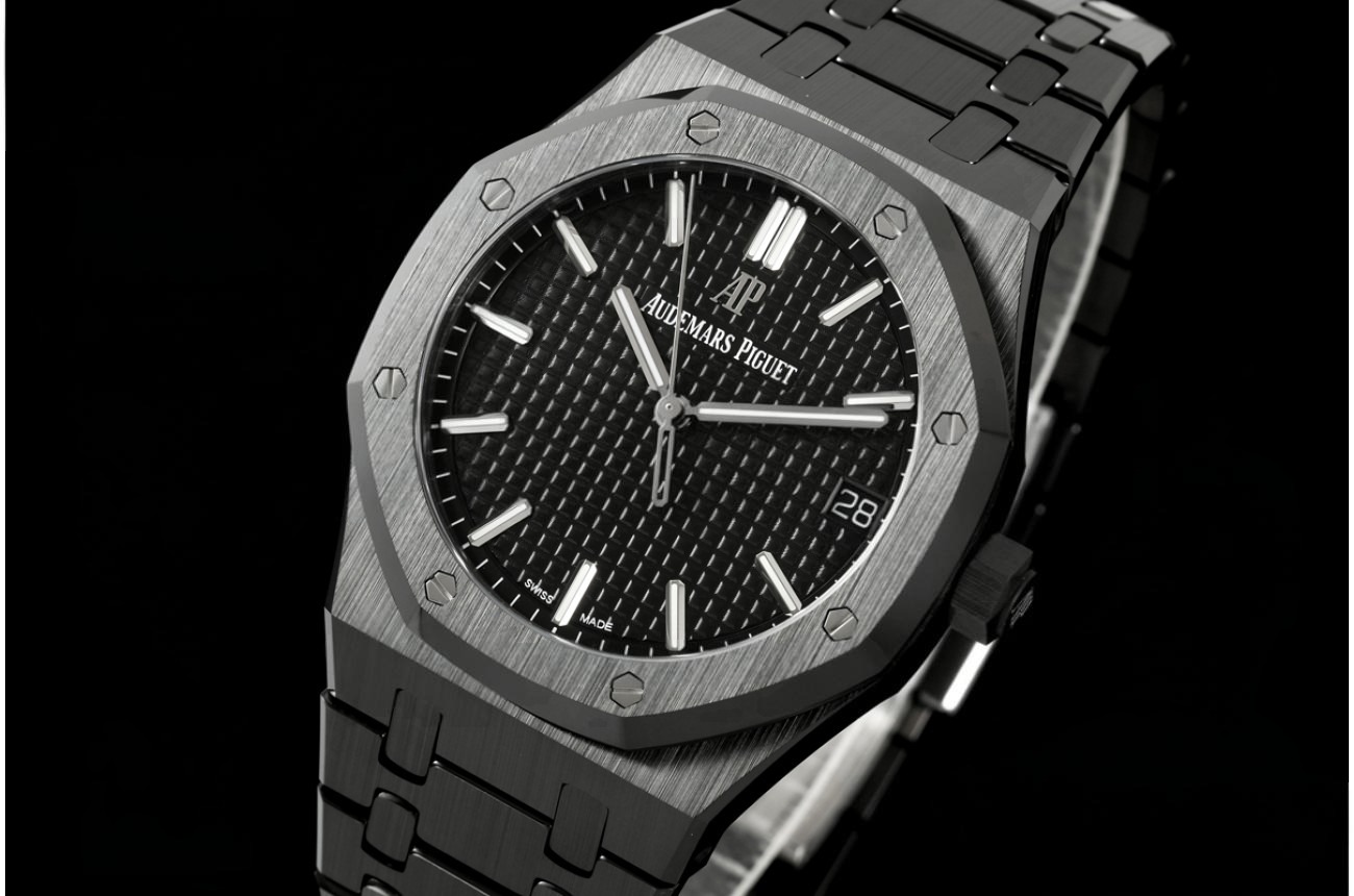 Royal Oak 41mm 15500 Black Ceramic/Cer Black/Stk ZF SA4302 (Free Sprung)