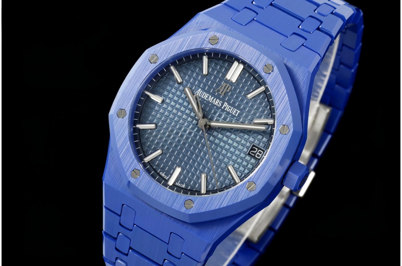 Royal Oak 41mm 15500 Blue Ceramic/Cer Blue/Stk ZF SA4302 (Free Sprung)