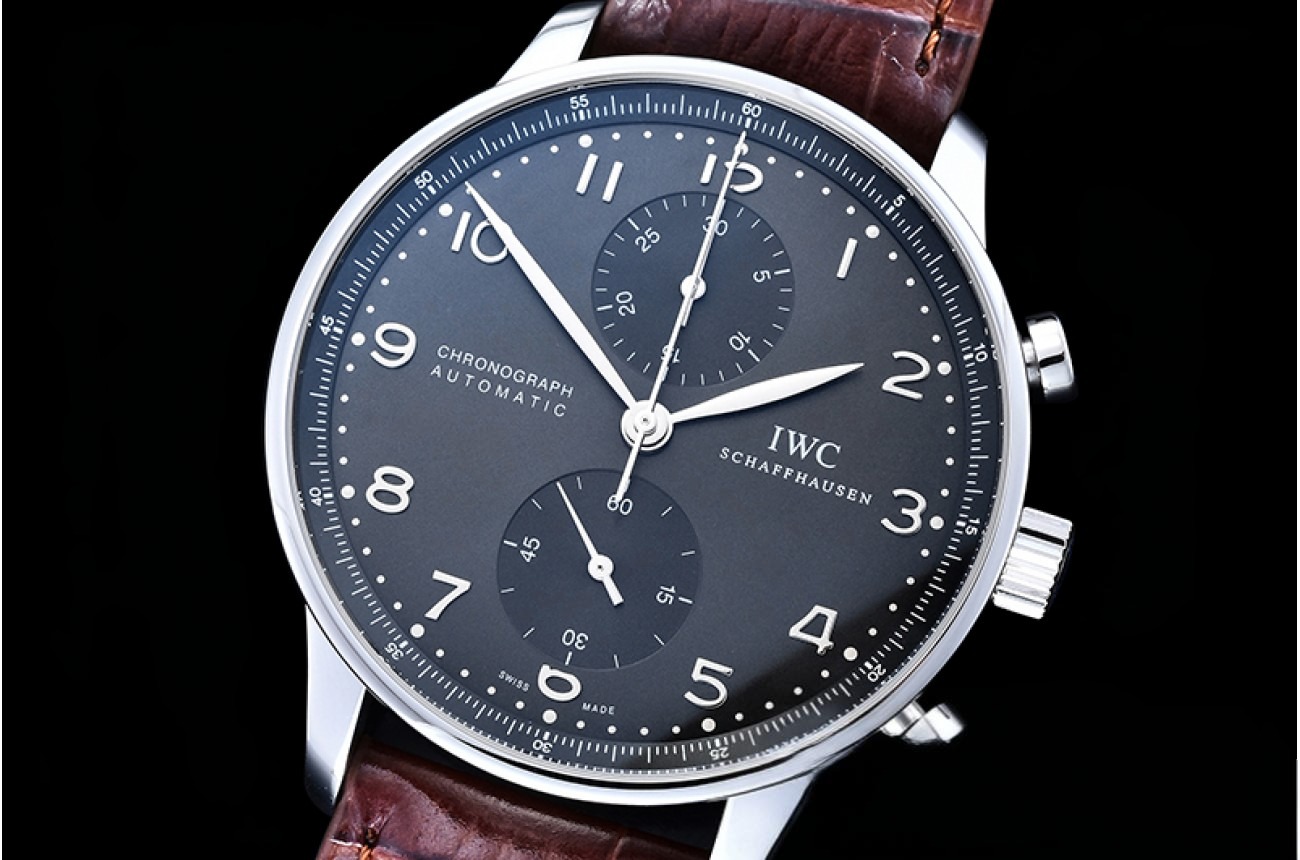 IWC - Portuguese Chrono SS/LE Grey/Black ZF A79350 Mod