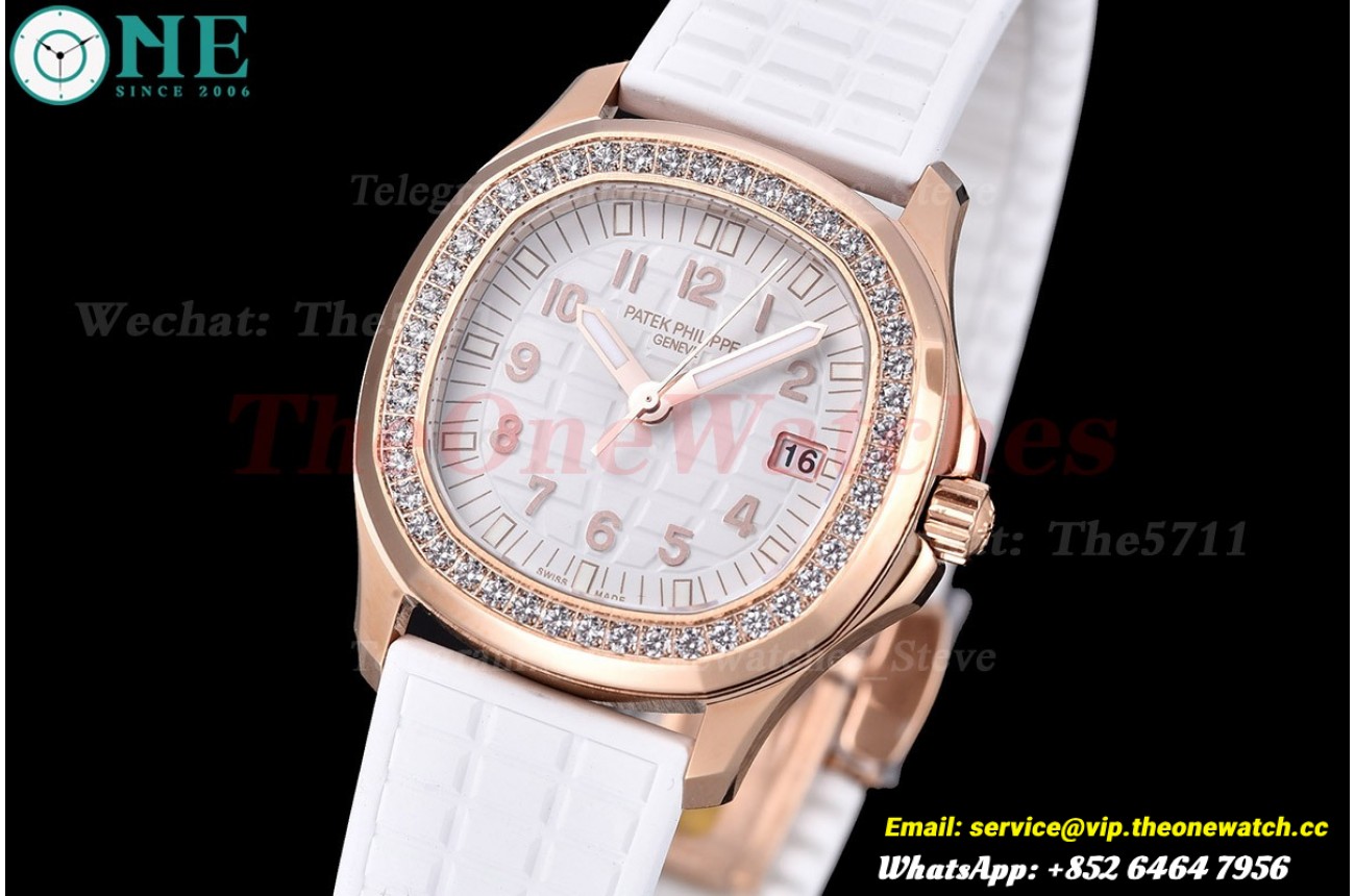 Aquanaut Ladies 35.6mm Dia RG/RU White Dial PPF A324