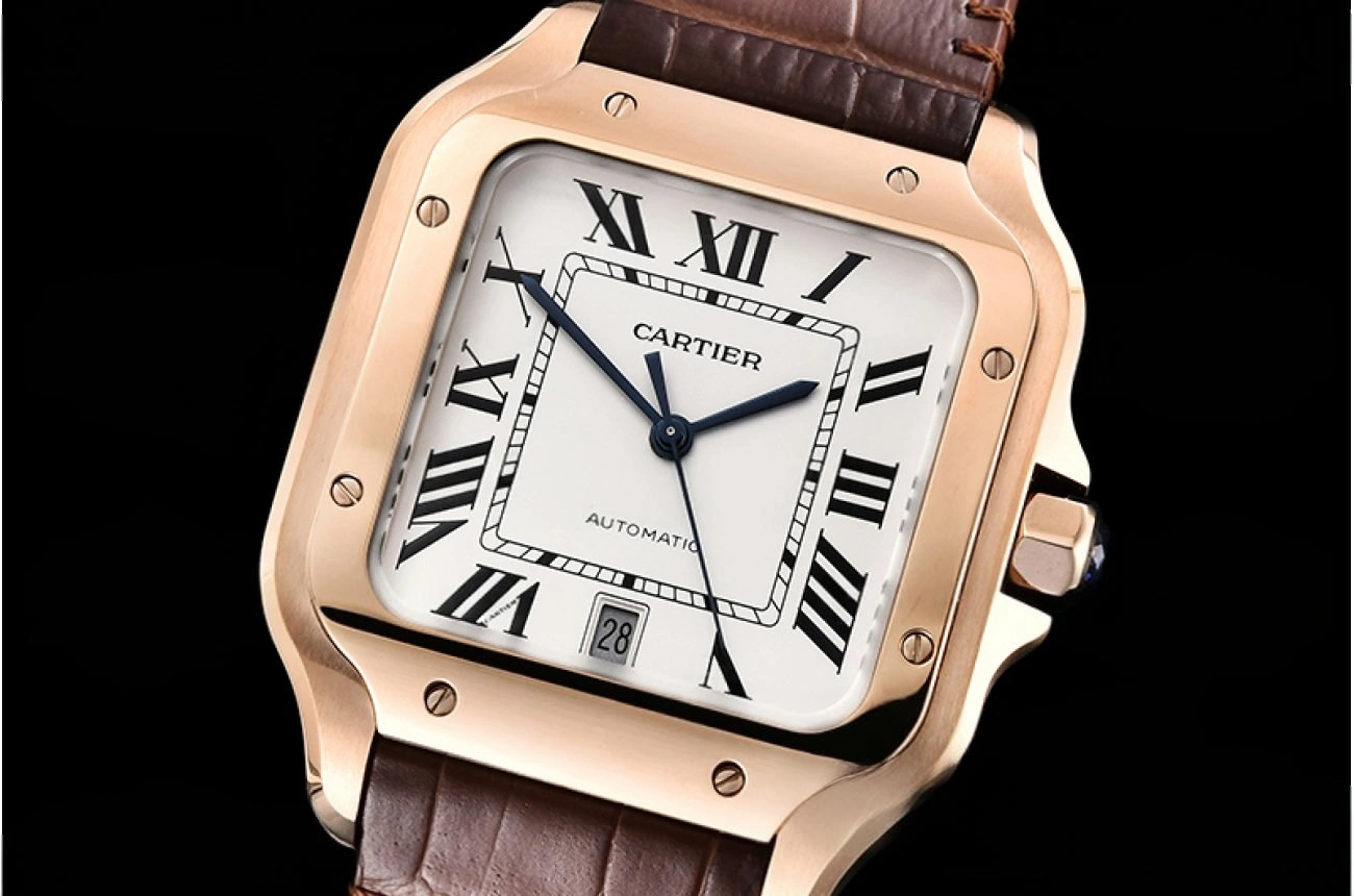 Cartier - Santos De Cartier 2018 Mens XL RG/LE Wht V6F MY9015